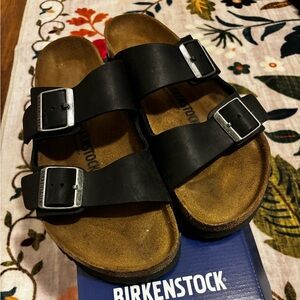 Birkenstock Arizona Black Sandals Classic Footbed sz 40